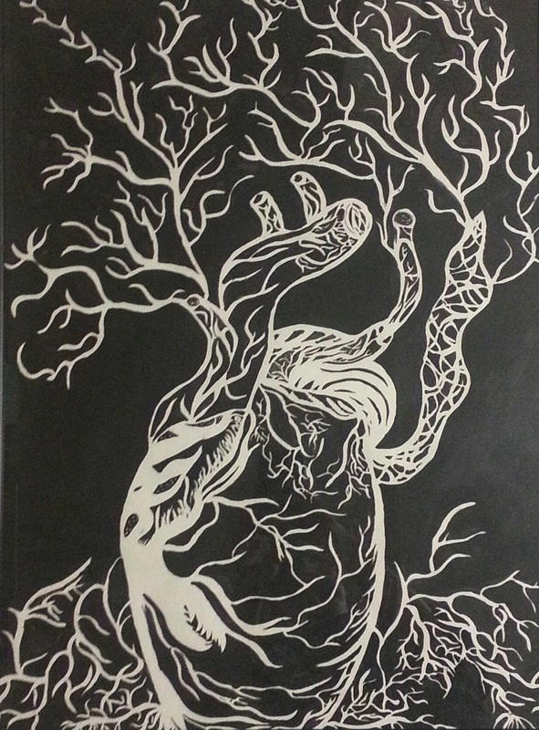 Abstract Heart Tree: Painting - Courtney Minerva